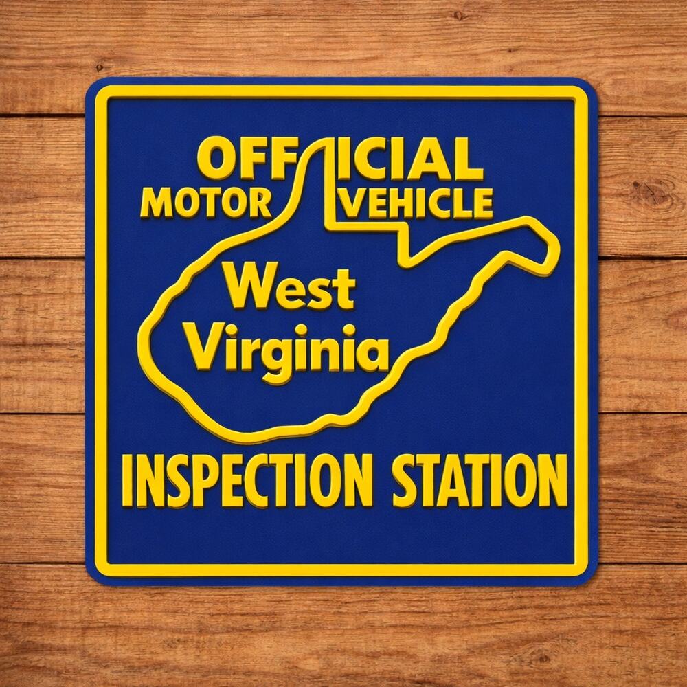 West Virginia Motor Vehicle Inspection Station Sign Road Highway Freeway Travel